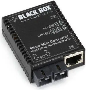 Micro Mini Media Converter, 10-/100-/1000-Mbps Copper to 1000-Mbps Duplex Fiber, Multimode, 850-nm, 0.5 km, SC