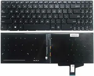 New US Black English Backlit Laptop Keyboard (without palmrest) for Asus N580 N580VD NX580V NX580VD X580VD M580VD M580GD M580VN Light Backlight