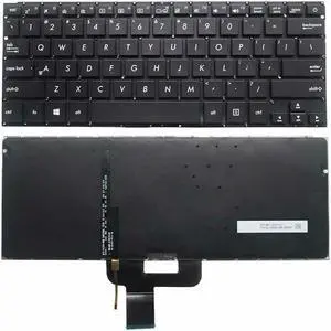 New US Black English Backlit Laptop Keyboard (without palmrest) Replacement for Asus ZenBook UX410 UX410UA UX410UQ U4100 U4100U U4100UQ RX410 RX410U RX410UA RX410UQ Light Backlight