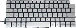 New US Silver English Backlit Laptop Keyboard (without palmrest) for Dell Inspiron 13 7000 2-in-1 7391 13-7391 Light Backlight