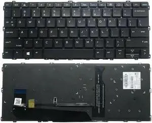 New US Black English Backlit Laptop Keyboard (without palmrest) for HP Elitebook X360 1020 G2 Light Backlight