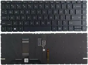 New US Black English Backlit Laptop Keyboard (without palmrest) for HP ProBook 440 G8 445 G8 P/N: M23769-001 Light Backlight
