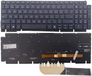 New US Black English RGB Backlit Laptop Keyboard (Without palmrest) Replacement for Dell Alienware 16 Aurora AC16250 16X Aurora AC16251 New US Black English RGB Backlit Laptop Keyboard (Without palmrest) Replacement for Dell Alienware 16 Aurora AC16250 16X Aurora AC16251