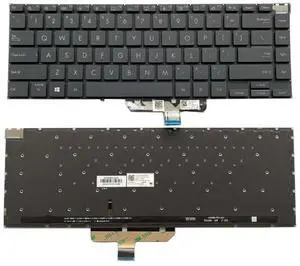 New US Black English Backlit Laptop Keyboard (Without palmrest) Replacement for ASUS Zenbook 14X UM5401 UX5401Z UX5401E UM5401QA Light Backlight New US Black English Backlit Laptop Keyboard (Without palmrest) Replacement for ASUS Zenbook 14X UM5401 UX5401Z UX5401E UM5401QA Light Backlight