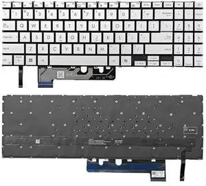 New US Silver English Backlit Laptop Keyboard (Without palmrest) for ASUS Vivobook 15 M5506 S5506 Q5507 S5507 S5507QA S5507Q S5506MA New US Silver English Backlit Laptop Keyboard (Without palmrest) for ASUS Vivobook 15 M5506 S5506 Q5507 S5507 S5507QA S5507Q S5506MA