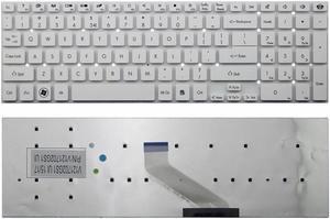 New Laptop keyboard (without frame) for Gateway PN: PK130HQ3B00 V121702BS1 UI PK130O41B00 MP-10K33U4-6982W NK.I1713.07W PK130O42B00 V121702GS3 UI P5WS5 N214, US layout white color