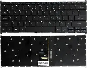 New US Black English Laptop Keyboard (without frame) For Acer Aspire R14 R5-431T R5-471 R5-471T R5-471T-534X Light Backlight