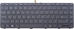 New US Black English Backlit Laptop Keyboard (with frame) for HP 822338-001 840801-001 SG81510-XUA 6037b0114501 Light Backlight