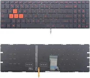 New US Red English Backlit Laptop Keyboard (without palmrest) for Asus 0KNB0-662UUS00 0KN0-TD3US13 9Z.N2BU.501 NSK-WH5BU 01 Light Backlight