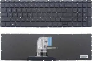 New US Black Backlit English Laptop Keyboard (without frame) for HP 15-AY 15-AY001CY 15-AY002CY 15-AY003CY 15-AY004CY 15-AY005CY 15-AY006CY 15-AY007CY 15-AY008CY 15-AY008DS 15-AY009CY Light Backlight