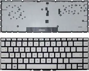 New US Silver English Backlit Laptop Keyboard (without frame) for HP Pavilion 14-BF 14-BF040WM 14-BF050WM 14-BF108CA Light Backlight