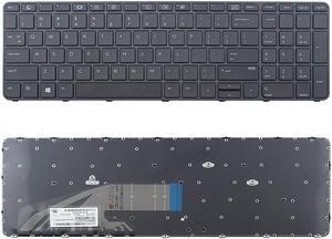 New US Black Keyboard (NO-Backlit with Frame) Compatible HP ProBook 470 G4 650 G2 655 G2 Laptop English Keyboard