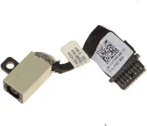 AC DC Jack Power Plug in Charging Port Connector Socket with Wire Cable Harness for Dell Inspiron 13-7373 7370 P/N:3FYH0, 03FYH0