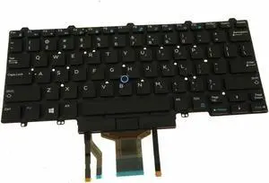 New US Black Backlit English Laptop Keyboard (without frame with stick pointer) for Dell Latitude 7490 5490 5491 5495 DP/N: 6NK3R, 06NK3R Light Backlight