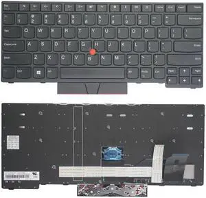 New US Black English Laptop Keyboard (with black frame) Replacement for Lenovo IBM Thinkpad T480S T490 T495 L380 L390 L480 L490