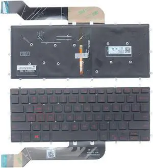 New US Red words English Backlit Laptop Keyboard (without palmrest) for Dell Inspiron P69G P69G001 P83G P83G001 P58F P58F001 P70F P70F001 Light Backlight
