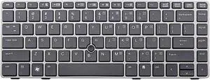 New Laptop US Black Keyboard (with Frame) Compatible HP ProBook 6460b 6465b 6470b 6475b HP EliteBook 8460p 8460w 8470p 8470w