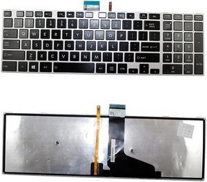 New Laptop Backlit keyboard (with silver frame) for Toshiba PN: PK130IN2A03 V130426CS1 US PK130OT4F05 HM38104TS834 K000132380 K000132710 , US layout black color