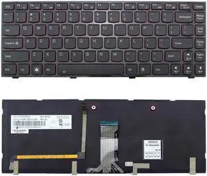 New Laptop Backlit Keyboard (with Frame) for IBM Lenovo Ideapad Y400 Y400N Y410P Y430P T2B9-US Series , US layout black color