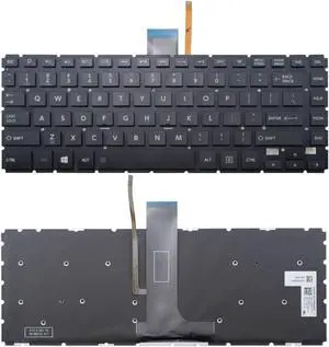 New Laptop Backlit Keyboard Without Frame for Toshiba PN:6037B0096202 MP-13R53USJ930 AECZ1U00010 MP-13R53USJ920 0KN0-VP4US12 H000069210 , US layout glossy black color