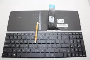 New US Black Backlit English Laptop Keyboard For ASUS P/N: 0KNB0-662HUS00 9Z.N8SBQ.Q01 AEXK5U01010 NSK-USQBQ 01 Light Backlight