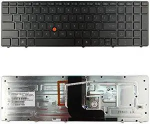 New US Black Backlit laptop Keyboard with Mouse Pointer and Frame for HP P/N: 690648-001, 690647-001,652682-001, 652683-001,703149-001, 9Z.N6GBF.J1D, 9Z.N6GBF.J01, 55012SN00.035.G