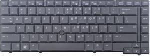 New Laptop English Keyboard with POINTER for HP EliteBook 8440p 8440w series Black US Laptop Compatible with Part Number 594052-001 598042-001