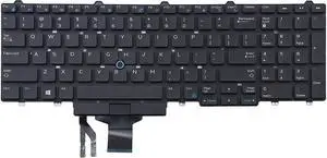 New US Black English Laptop Keyboard No Backlit W/Pointer (without frame) For Dell Latitude 5550 5580 Precision 3520 7520 7720 M3520 M7520 M7720