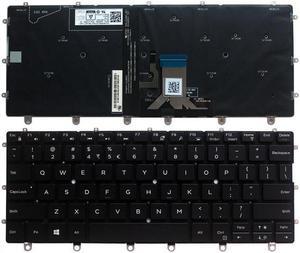 New US Black Backlit English Laptop Keyboard (without frame) For Dell XPS 13 9365 2-in-1 PK131QS1A01 NSK-EG0BC 1D 0K0P6H K0P6H Light Backlight