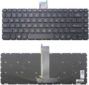 New US Black Backlit English Laptop Keyboard (without frame) For Toshiba Satellite P30W-B (PSDP2C-00W001) P30W-BST2N01 P35W-B P35W-B3220 P35W-B3226 Light Backlight