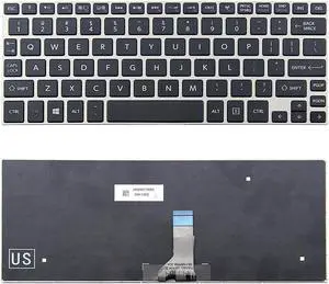 New US Black Non-Backlit Laptop Keyboard With-Frame For Toshiba Satellite NB10-A NB10t-A NB15-A NB15t-A Series, H000090940 0KN0-BO1US33 9Z.N8PSU.601 NSK-TW6SU