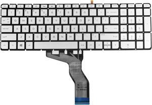 New US Silver English Backlit Keyboard (without frame) For HP 15-AB010NR 15-AB020NR 15-AB023CL 15-AB030CY 15-AB031CY 15-AB032CY 15-AB033CY 15-AB034CY 15-AB035CY 15-AB053NR 15-AB054CA 15-AB057NR