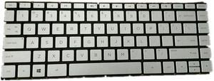 New US Silver English Keyboard (without frame) For HP ENVY 13-AB 13-AB016NR 13-AB055NR 13-AB056NR 13-AB057NR 13-AB067CL 13-AB077CL 13T-AB000 13-AB020NR Light Backlight
