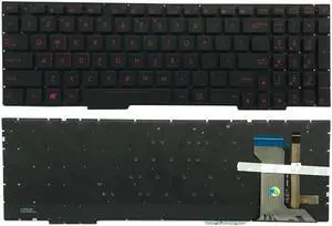 New US Red Words English Backlit Laptop Keyboard (without palmrest) for Asus FX53 FX53V FX53VD FX53VE-MS74 FX53VD-MS72 Light Backlight