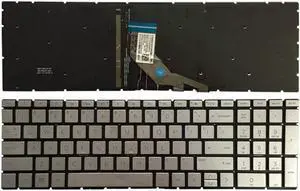 New US Silver English Backlit Laptop Keyboard (without palmrest) for HP ENVY 15-CN 15T-CN000 15T-CN100 15-CN1010NR 15-CN1055CL 15-CN0003CA 15-CN0008CA 15-CN0013NR Light Backlight