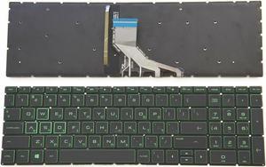 New Green Font English Backlit Laptop Keyboard (without palmrest) for HP Pavilion Gaming 15-ec 15Z-EC000 15-EC0001CA 15-EC0003CA 15-EC0010NR 15-EC0013DX 15-EC0095NR 15-EC0751MS Light Backlight