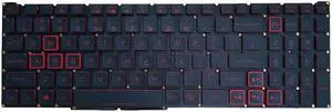 New US Black English Backlit Laptop Keyboard (without palmrest) Replacement for Acer Nitro 5 AN515-54 AN515-54-50AF AN515-54-55YM AN515-54-58YY AN515-54-71FT Light Backlight