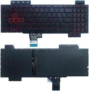 New US Black English Backlit Laptop Keyboard (without palmrest) for Asus TUF Gaming FX80 FX80GD FX80GE FX80GM AEBKLU03010 V170746GS1 Light Backlight