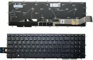 New US Black English Backlit Laptop Keyboard (without palmrest) for Dell Alienware M15 R1 M17 R1 2019 Light Backlight