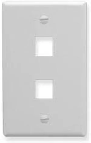 ICC Oversized Classic Face Plate 2 Port White