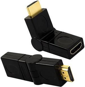 Nexhi HDMI Port Saver & Male to Female Right Angle 90-360° Adapter - Pack of 2