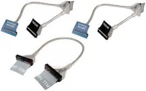 Nexhi 24-inches 40-pin(80-Wire) Ultra ATA/100/60/33 DMA Hard Drive Round Ribbon Cable with 18-inch 1 Device Floppy Cable for ATX 3-Header Connector 1x34-pin IDC- Female Cable, Kit of 2 Cables.