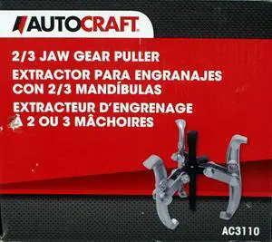 Autocraft 2/3 Jaw Gear Puller with 3-1/4-Inch Reach X 7-Inch Spread