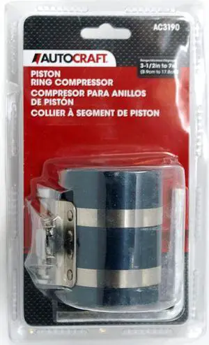 Autocraft - Car Engine Piston Ring Compressor | Piston Installer Tool with Adjustable Safety Screw | Having Installation Diameter of SAE 3-1/2 inch to 7 inch | Instructions Manual Included