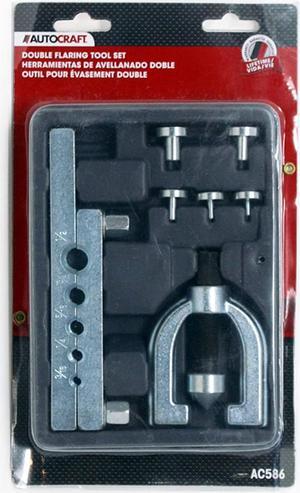Autocraft - Double Flaring Tool Kit | Brake Line Tubing | Flare Set Contains 7-piece Set Which Includes Flaring Bar, Yoke, and 5 Double Flare Dies for Tubing