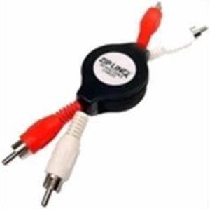 Cables Unlimited  Retractable 2 RCA Male to 2 RCA Male Stereo Audio/Video Cable for Home Theater, HDTV AV Receiver , Gaming Consoles, Hi-Fi Systems - BUNDLE of 2