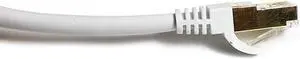 Nexhi STP-7000-3w CAT-7 Shielded 10 Gigabit 600MHz Ethernet Round Cable, Faster Than Cat5e/Cat5/Cat6 Network, Round Cat7 High Speed LAN Wire with Rj45 for Router and Modem (White, 3 Feet)