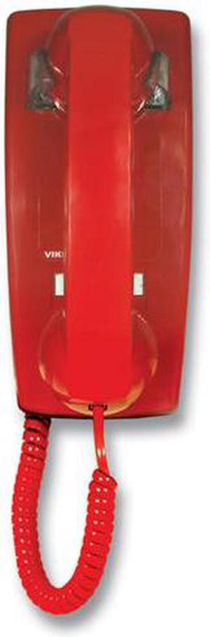 Viking Electronics VK-K-1500P-W RED NO DIAL WALL PHONE WITH RINGER