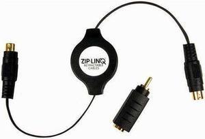 10 Pack of Zip-LinQ ZIP-AUDIO-SVK Retractable S-Video Cable with RCA Adapter Kit