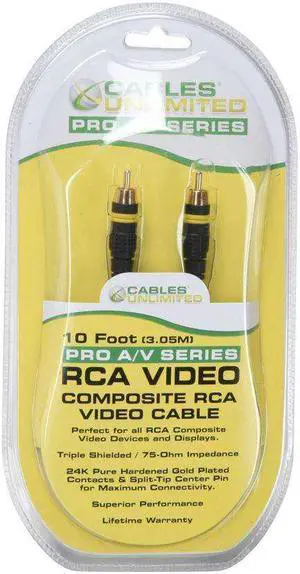 10 Pack of Cables Unlimited - Pro A / V Series - Composite Video cable - 10 FEET (AUD-1305-10)